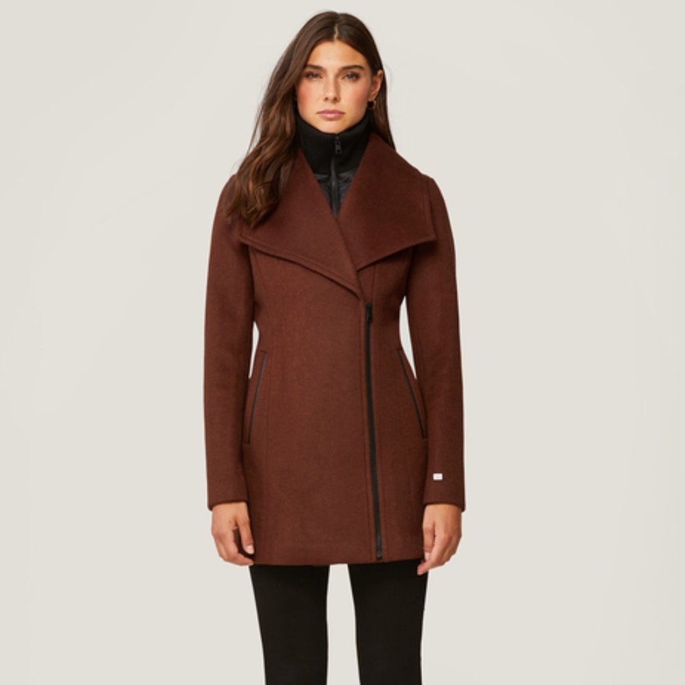 Soia & Kyo Maeva Classic Wool Coat w/Removable Bib